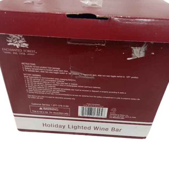 Enchanted Forest Holiday Lighted Wine Bar Decor New - Picture 5 of 5